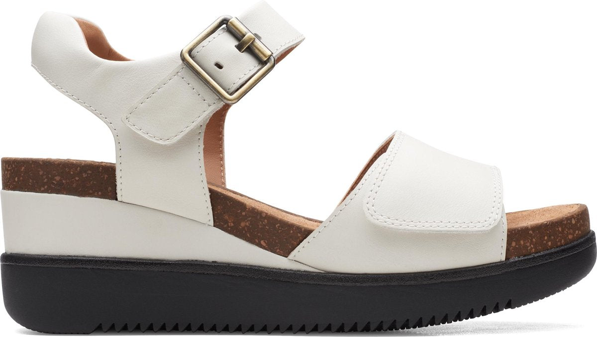 Clarks - Dames schoenen - Lizby Strap - D - white leather - maat 38