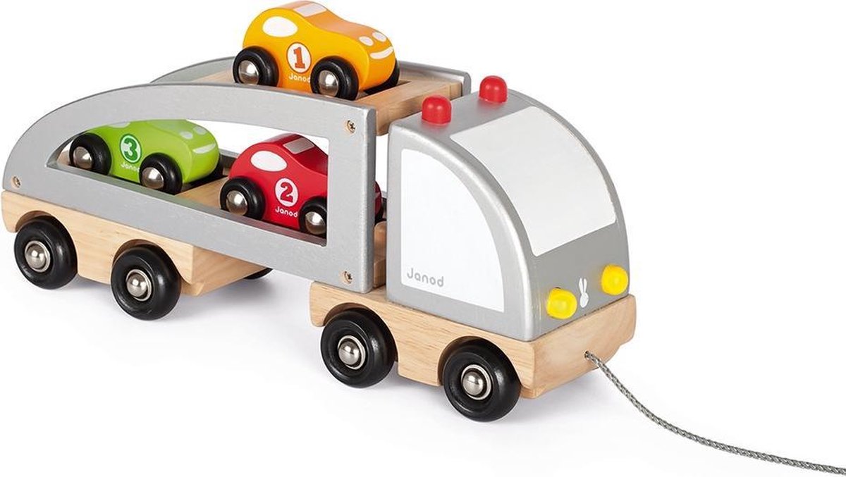 Janod Trekfiguur Vrachtwagen 3 Auto's