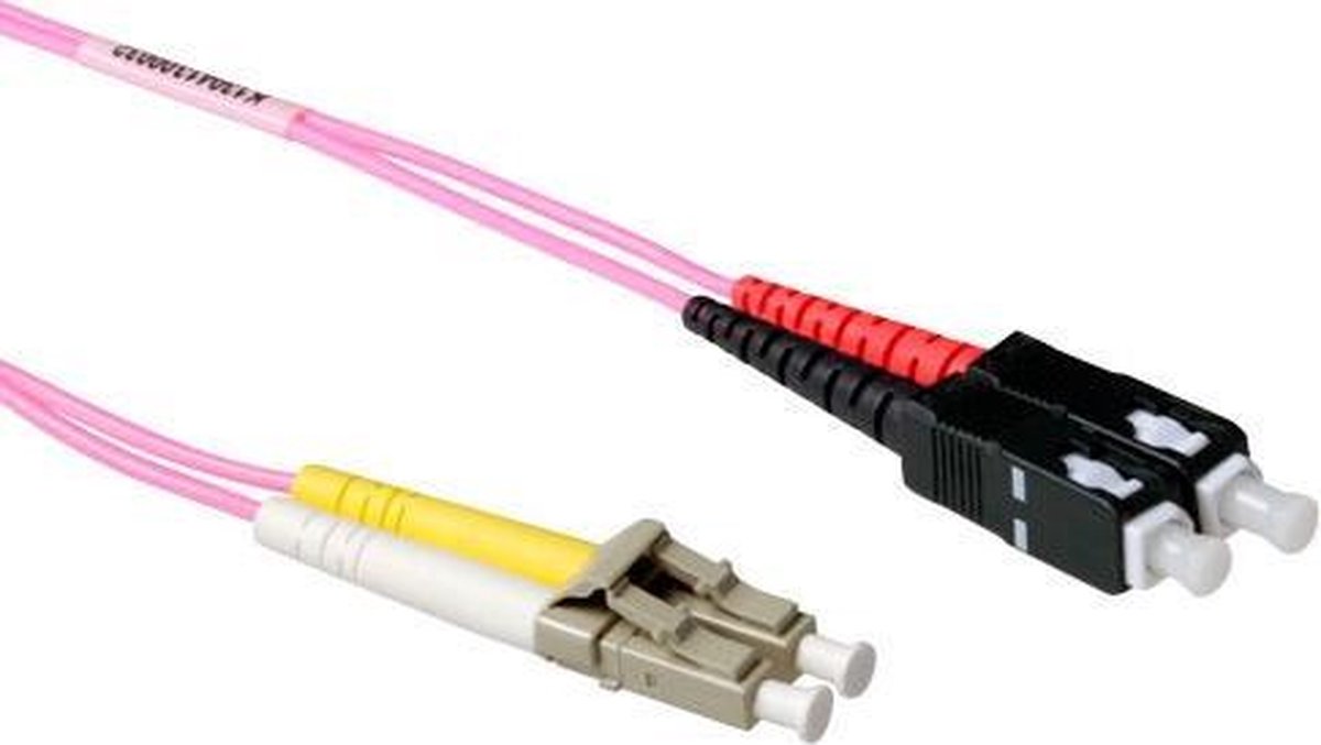 ACT 2 meter LSZH Multimode 50/125 OM4 glasvezel patchkabel duplex met LC en SC connectoren RL8702