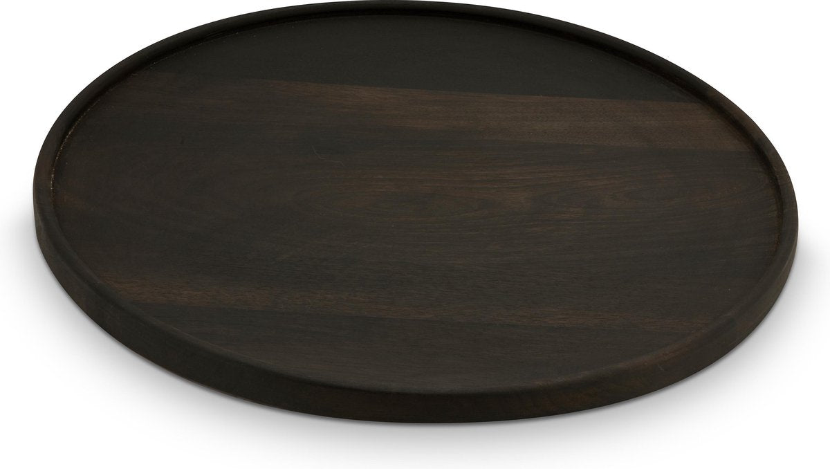 VTwonen - Bord - Mango Hout - Zwart - Ø 50 cm