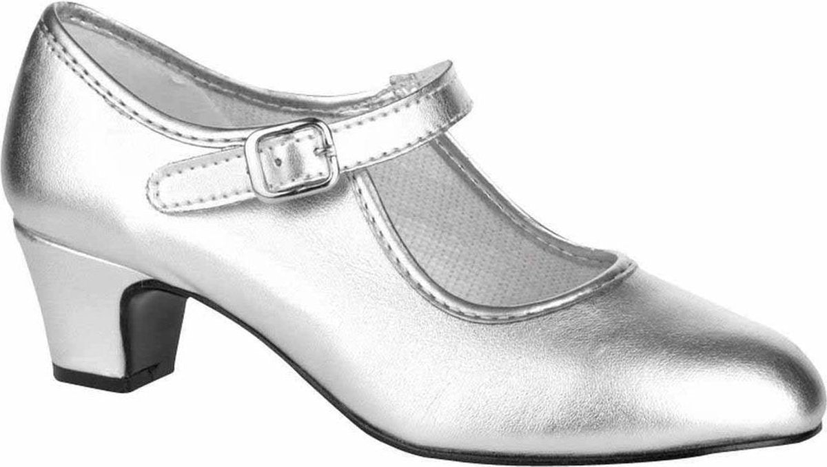 Spaanse schoen zilver maat 42 (valt krap)