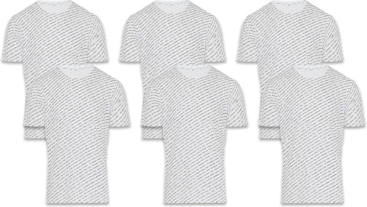 6 pack T-shirt Heren - Wit - XL