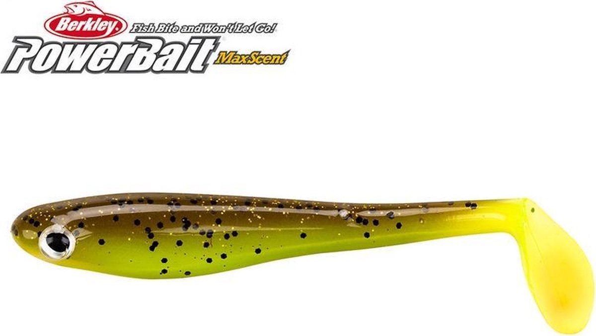 Berkley Powerbait Hollow Belly 10 cm - brown chartreuse
