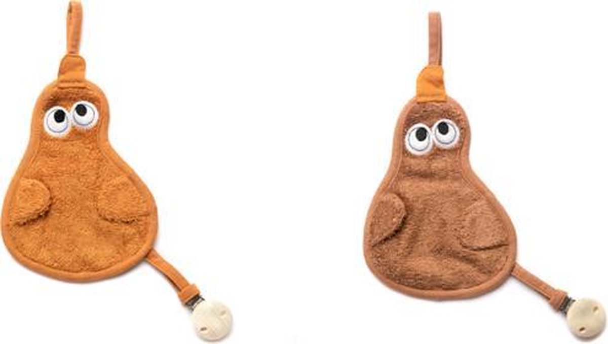 Timboo set van 2 - Fopspeendoekje Bamboo – Tutdoekje - Eend – Knuffeldoekje – 2 Stuks - hazel brown + inca rust