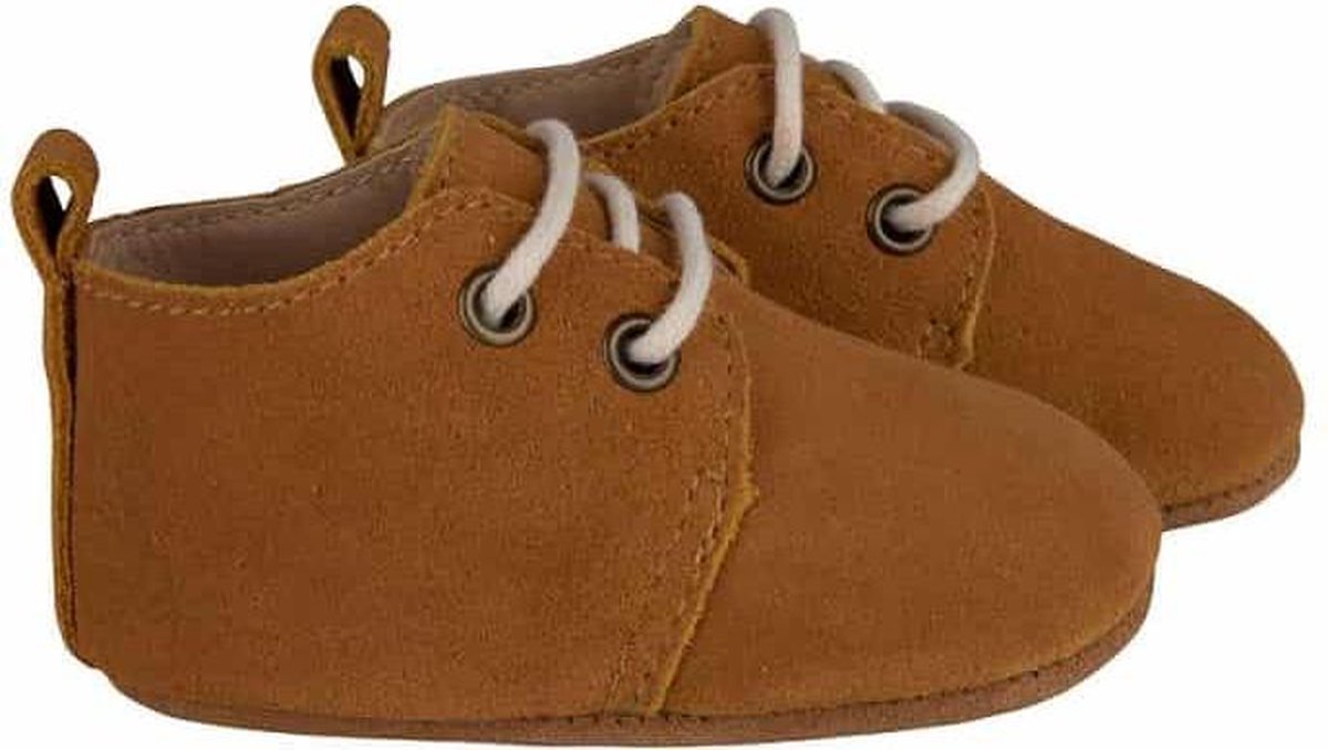 Baby Dutch babyslofjes - Veterschoentje Cognac - maat 19