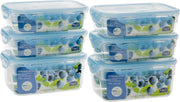 Lock&Lock Vershoudbakjes – Set van 6 stuks – Stapelbaar – Helder Transparant
