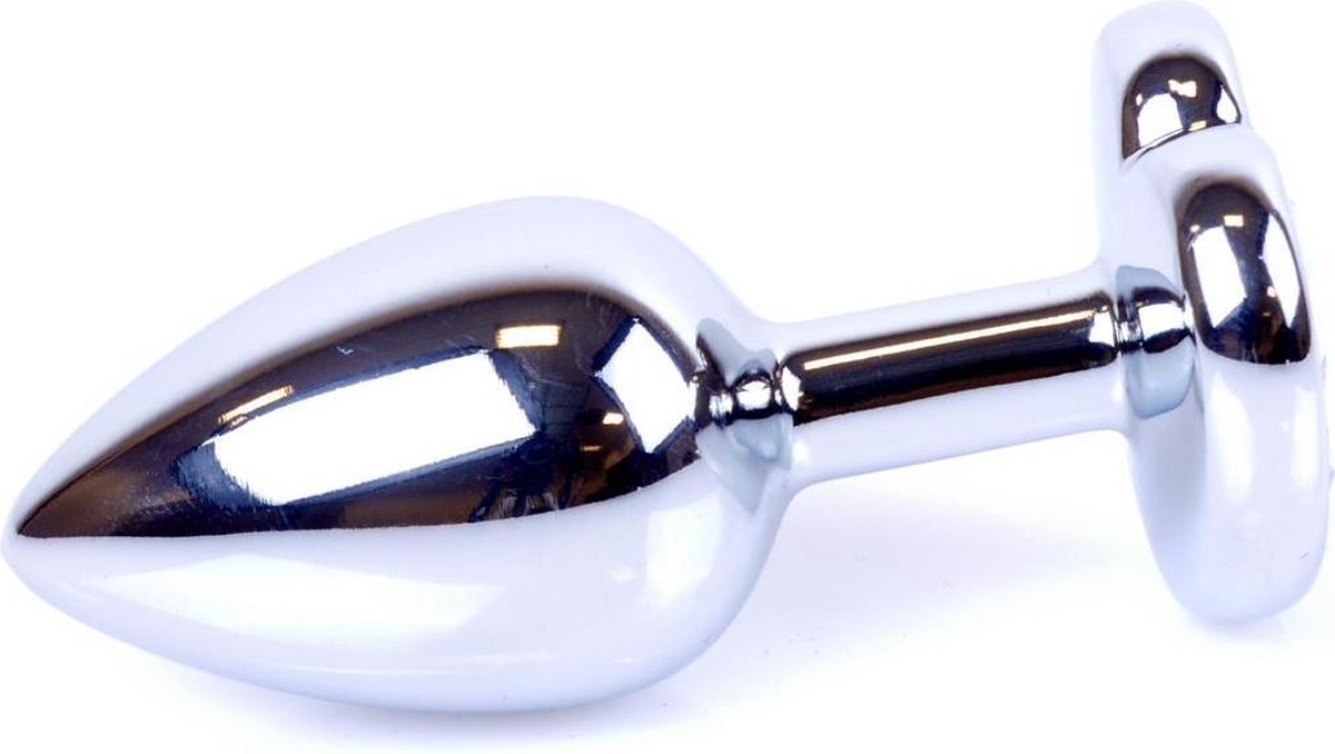 Bossoftoys - Heart Design Silver Plug - Silver - Anal - Heart design plug met Paarse steen - Length 7 Cm - Dia 2
