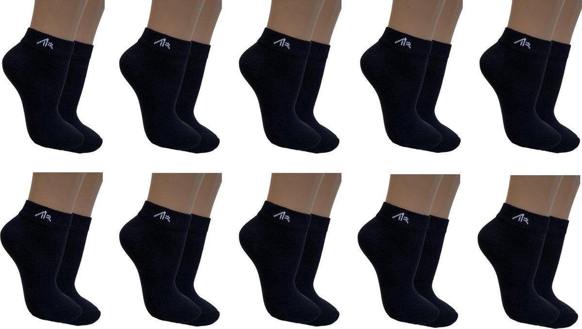"AIR" Sneakersokken - 10Paar - Zwart - 43-46