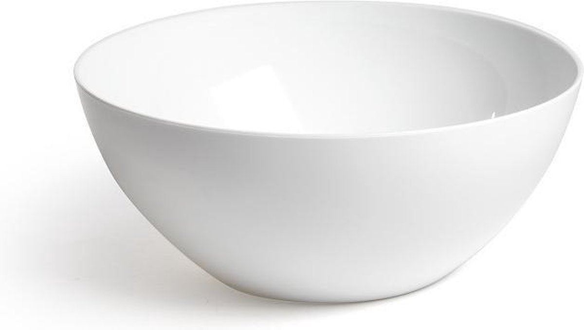 4x kunststof schaaltjes/kommetjes in het wit - 2400 ml - 23 x 23 x 10 cm - Keukenbenodigdheden