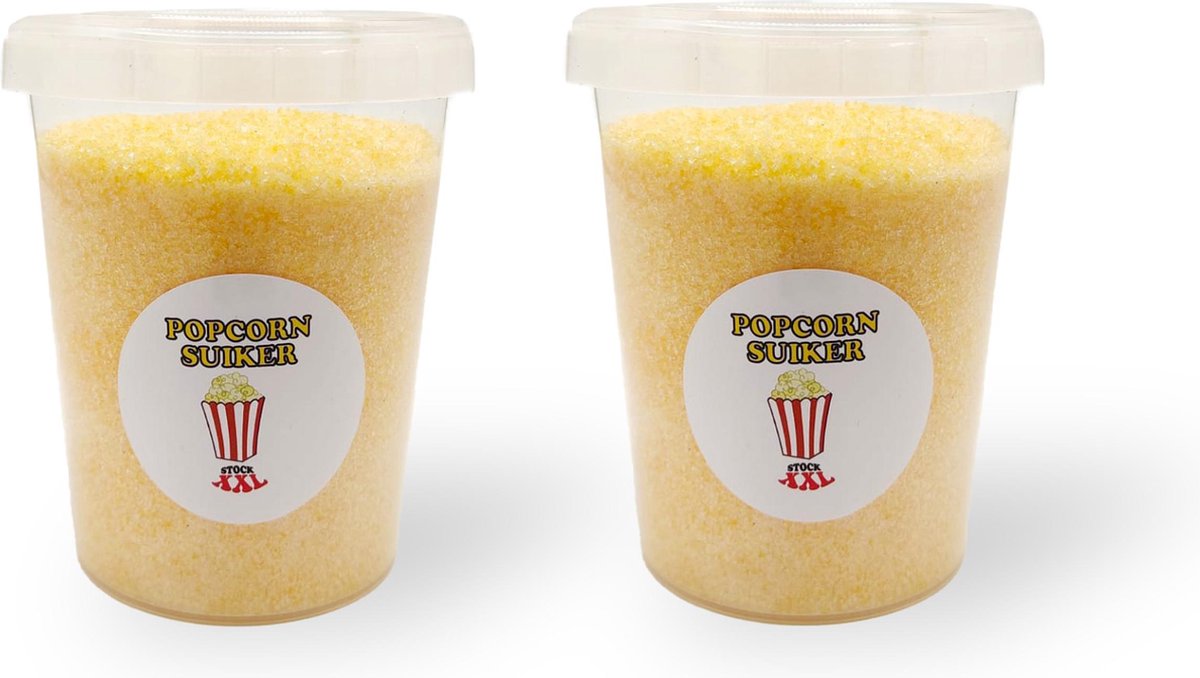 Popcorn suiker -  2 potten x 400 gram - Boter / Vanille smaak - voor popcorn mais