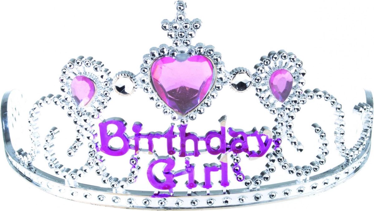 ESPA - Roze en zilver Birthday Girl diadeem - Accessoires > Haar accessoire