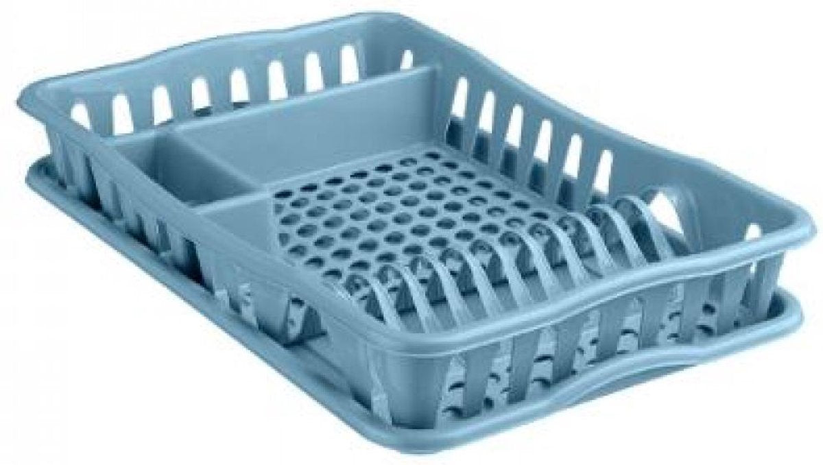 Plastiek afruiprek + schotel