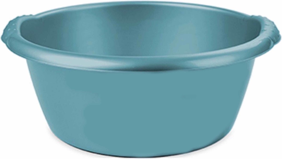 Turquoise blauwe afwasbak/afwasteil rond 6 liter 32 cm - Afwassen - Schoonmaken