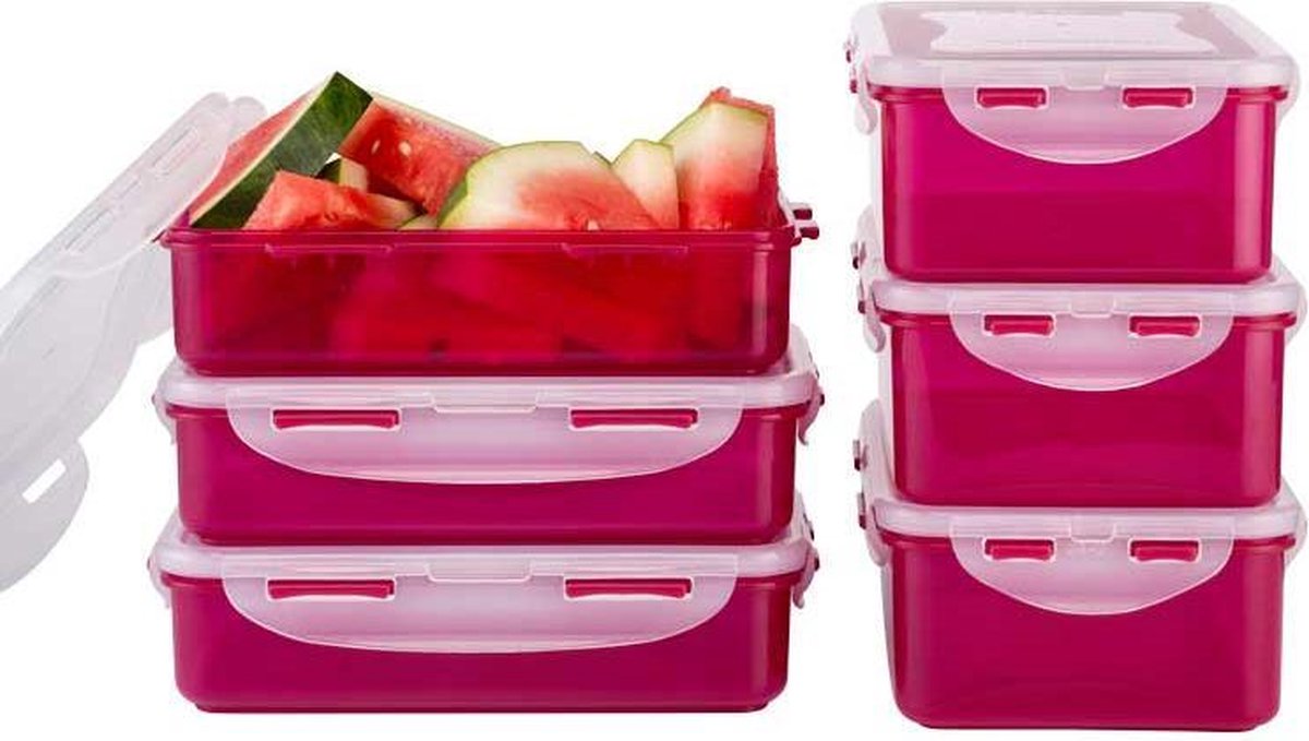 Lock&Lock Vershoudbakjes - Set van 6 Stuks - Berries