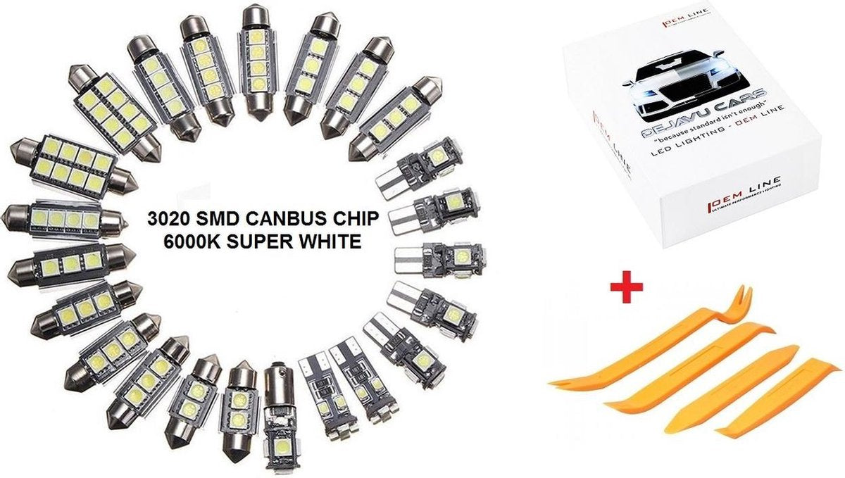 OEM LINE - LED Interieur Verlichting Pakket voor alle Volkswagen Polo 6R / 6C LED lampen binnen verlichting 6000K Wit licht VW 2009 2010 2011 2013 2014 2015 2016 2017