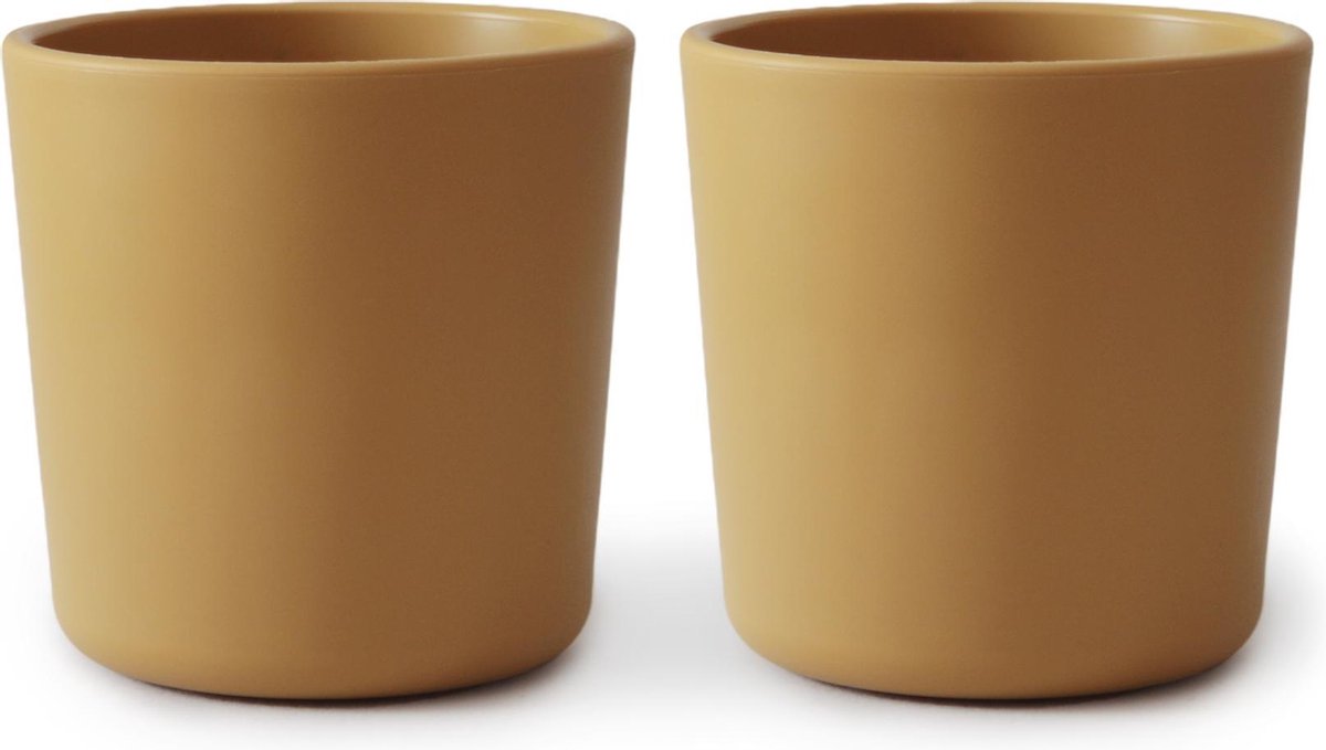 Mushie beker Mustard - set van 2 Okergeel