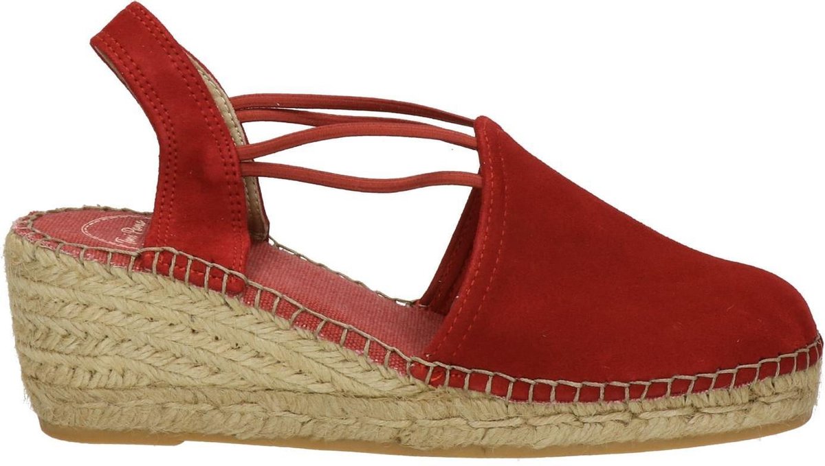 Toni Pons Tremp dames espadrille op sleehak - Rood - Maat 38
