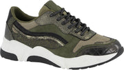 Graceland Dames Groene sneaker metallic - Maat 36
