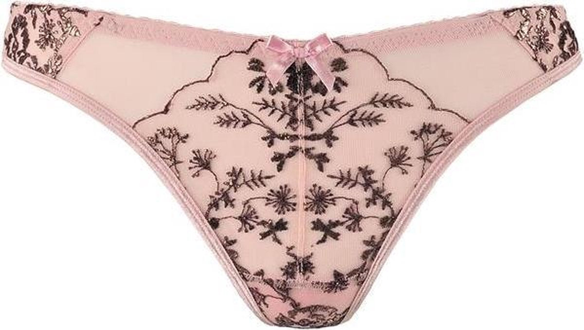Doorzichtige string roze met goud maat 38