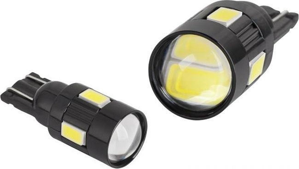 T10 - 5730 - 6 smd - uitvoering zwart - 2 stuks