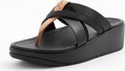FitFlop  Vrouwen Slippers -  Kessia toe-post - Zwart - Maat 39