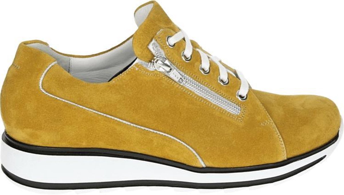 Durea 6214 H - Volwassenen Lage sneakersPopulaire damesschoenen - Kleur: Geel - Maat: 37