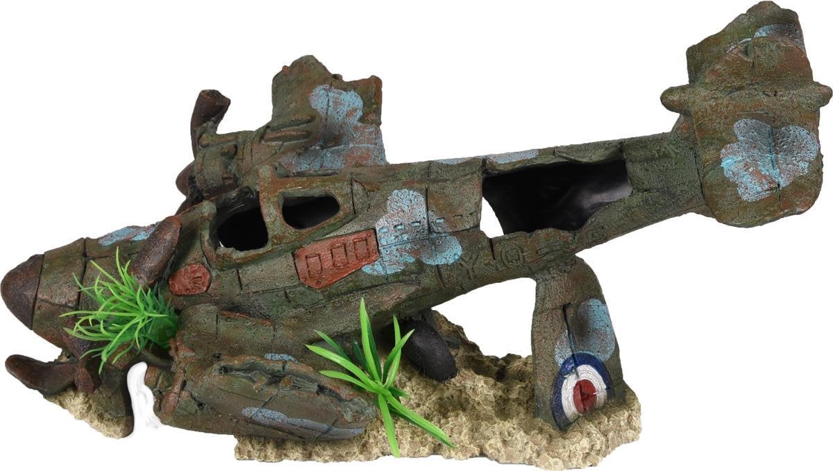 Aquarium decoratie Azur Vliegtuig - 35 x 25 x 18 cm