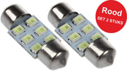 Buislamp 6-LED 24 VOLT Rood Auto-Vrachtwagen-Interieur-Hemel-Festoon-Binnenverlichting