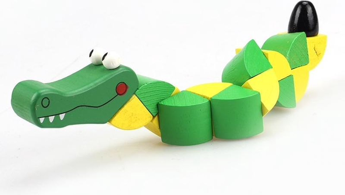 Houten krokodil rond | Houten speelgoed | Houten dieren | Kidzstore.eu