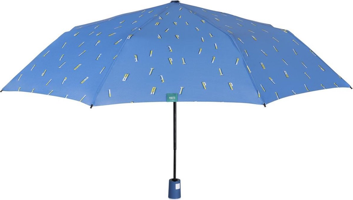 Perletti Mini-paraplu Letters Dames 96 Cm Fiberglas Donkerblauw