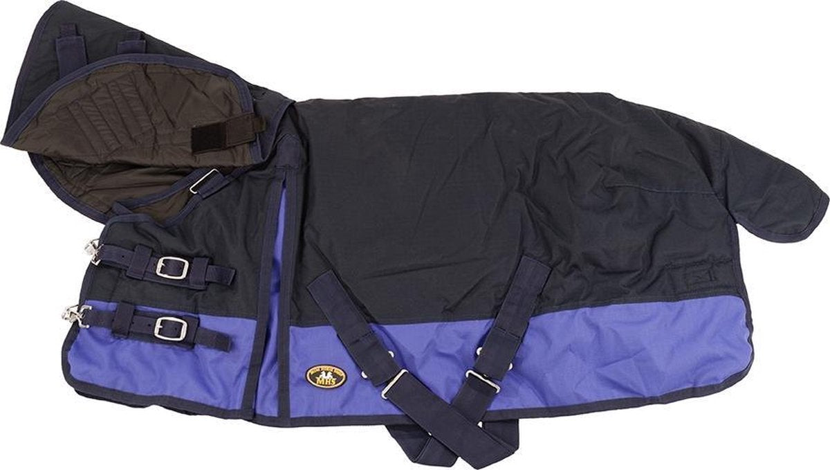 MHS Winterdeken Twist 300gr Afneembare Hals Navy 80cm
