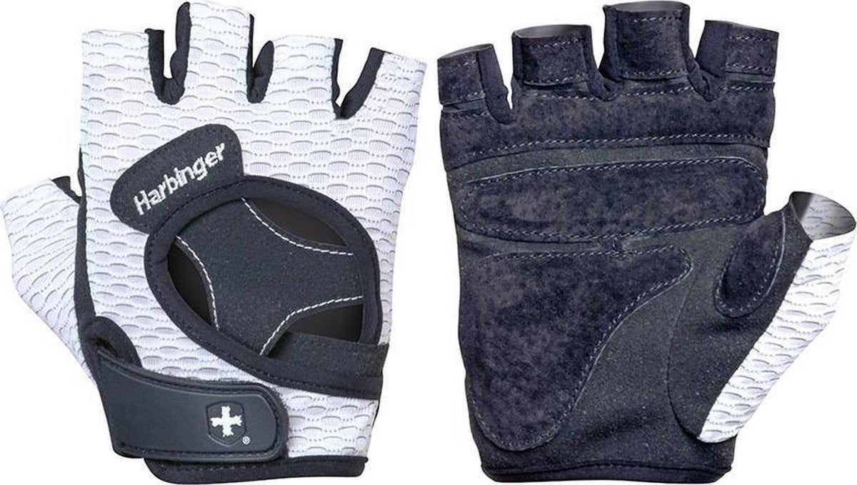 Harbinger Women's Flexfit Open Finger Fitnesshandschoen - L - Wit/Zwart
