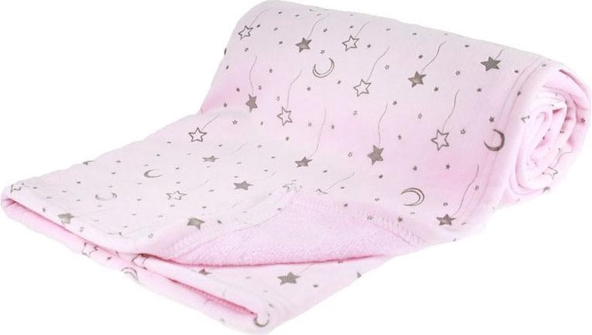 Soft Touch Babydeken Sterren En Maan 75 X 100 Cm Roze