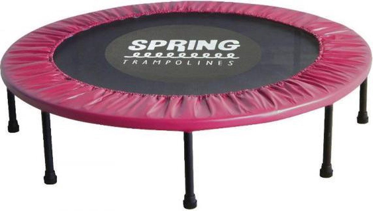 SPRING Mini Trampoline 120 cm - Black Edition - roze rand