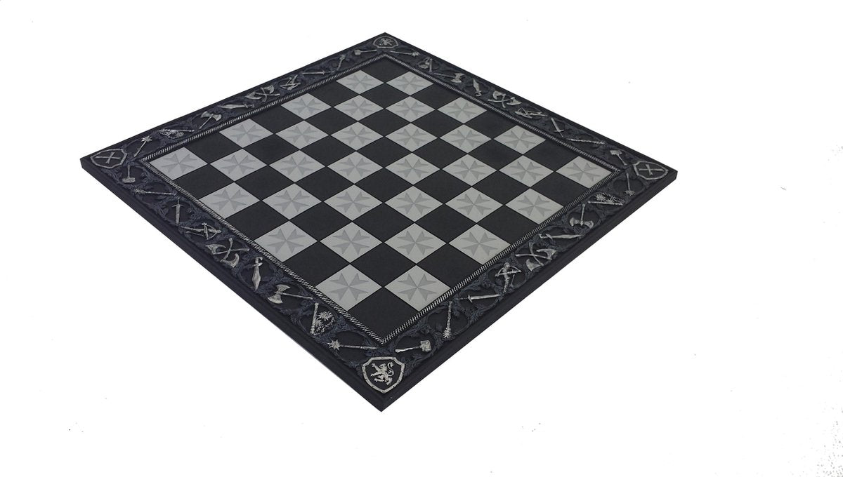 Luxe schaakset - Handbeschilderde Kruisvaarders schaakstukken + bijpassend schaakbord - 45 x 45 cm