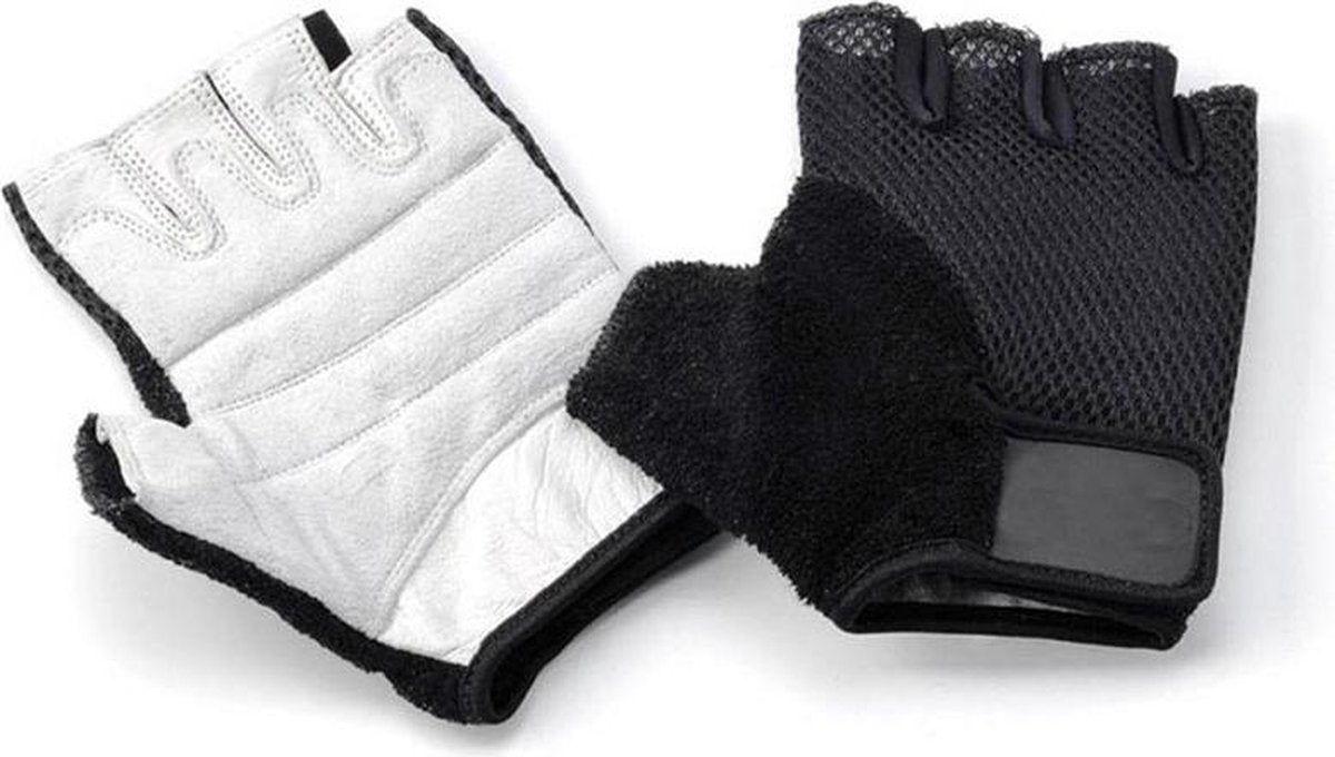 Stiel Fitness handschoenen - Sporthandschoenen - Fit Easy - Zwart / Wit - M