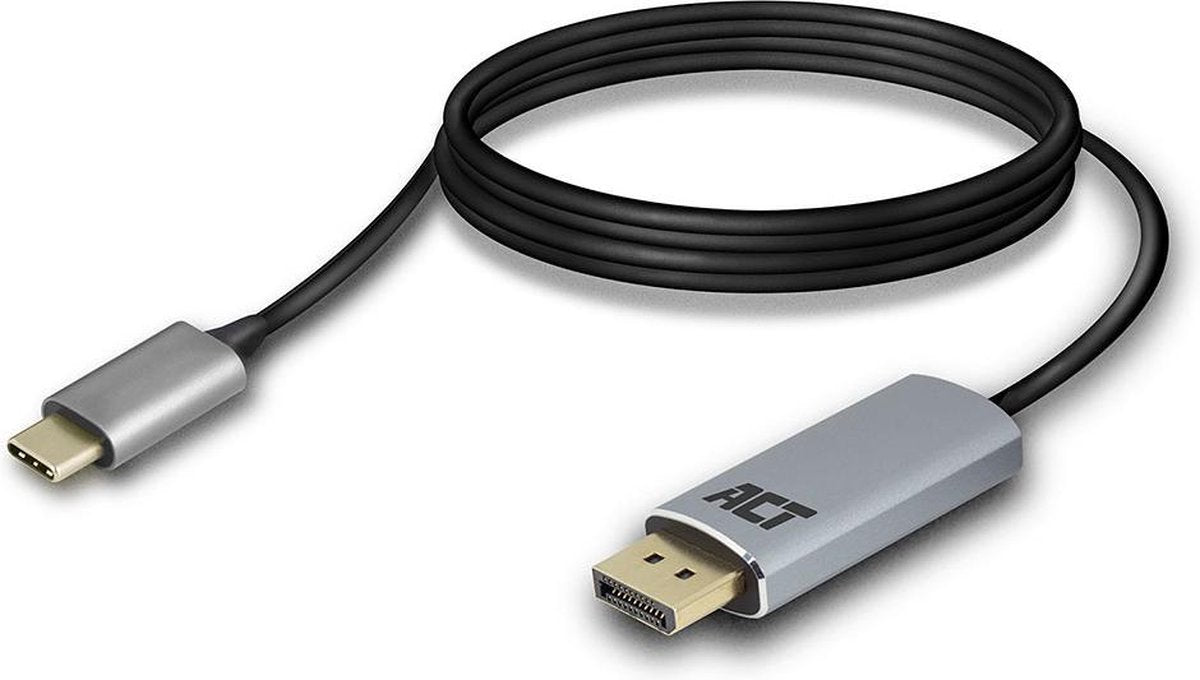 ACT AC7035 tussenstuk voor kabels USB-C DisplayPort Grijs
