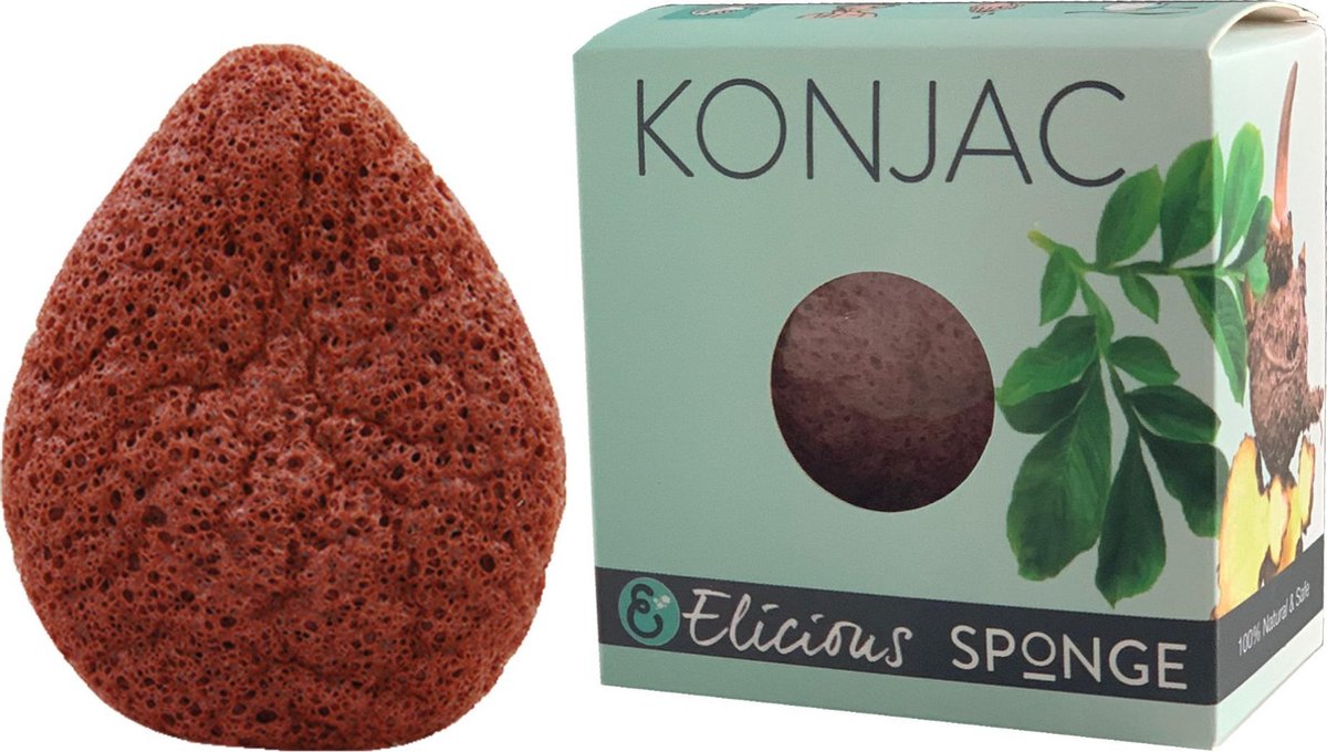 Elicious Konjac gezichtsspons met rode Franse klei