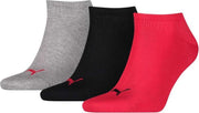 Puma Sokken Invisible Sneaker Zwart/grijs/rood 3 Stuks Mt 47-49