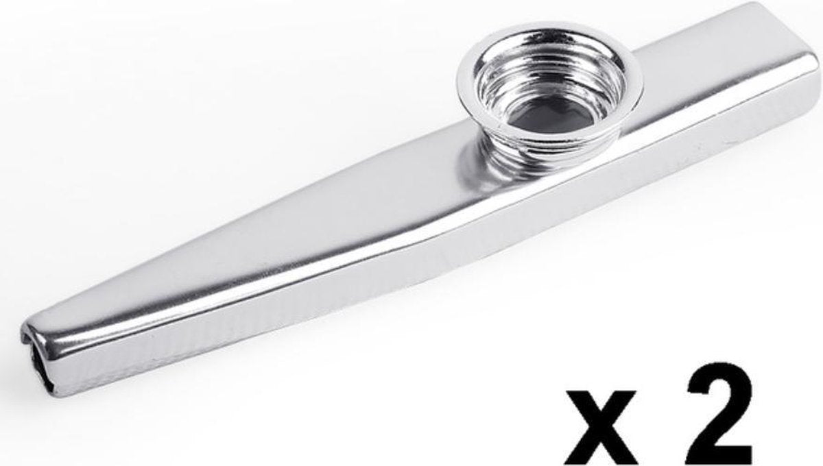 WiseGoods - Kazoo Muziekinstrument - Kazoo Fluit Metaal - 2 Stuks - Zilver