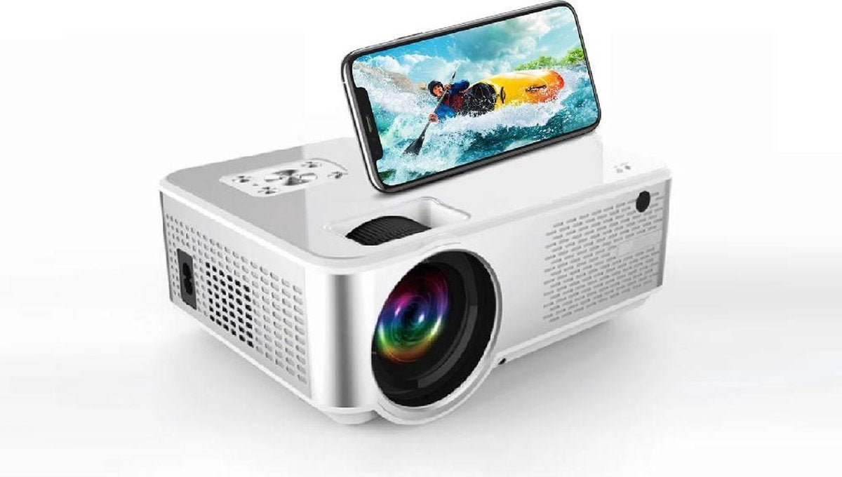 Mini Beamer C9 - Upgrade LED Projector - Full HD 1080P/2800 Lumen - Streamen vanaf telefoon - Mini Projector - Zilver/Wit