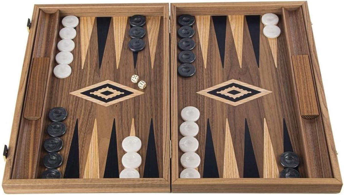 American Walnut Backgammon - 48 x 30 cm Top Kwaliteit Klasse en Geweldig