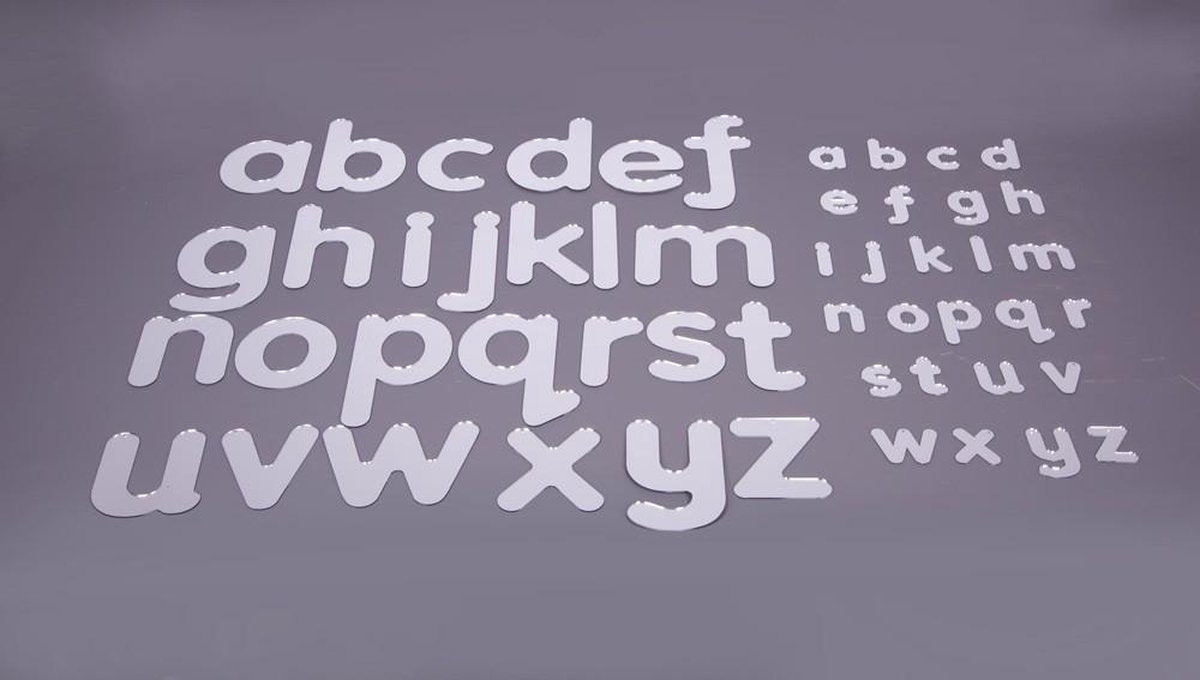 Spiegelletters 70 mm- Set van 26