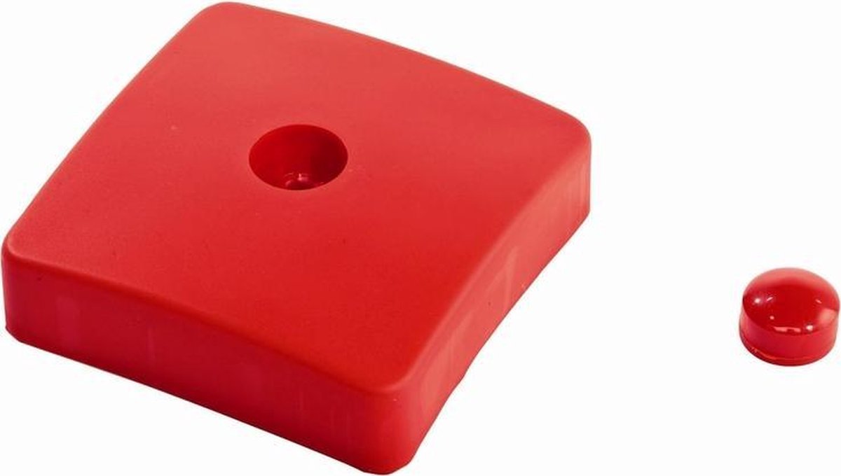 Paalornament Vierkant kunststof 90x90 mm Rood