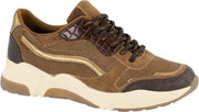 Graceland Dames Bruine sneaker crocoprint - Maat 36