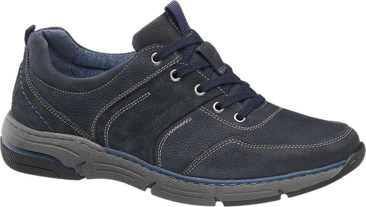 Gallus Heren Donkerblauwe nubuck sneaker - Maat 42