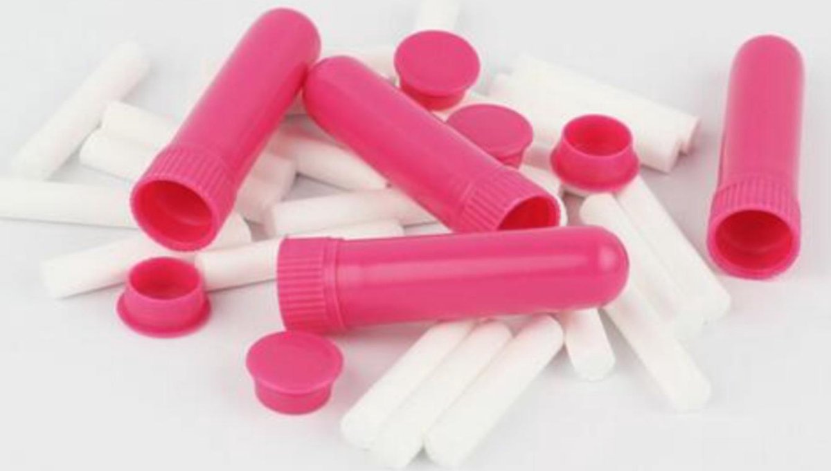 Inhalator essentiële olie - rood - aromatherapie - prijs per 4 stuks