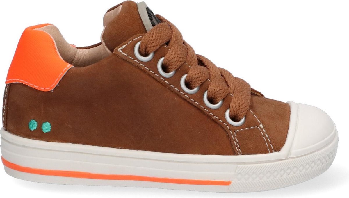 Bunnies JR 221230-513 Jongens Lage Sneakers - Bruin - Leer - Veters