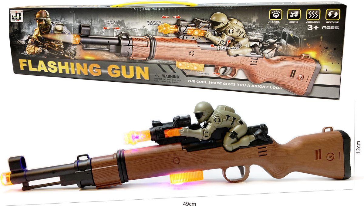 Flashing gun shotgun speelgoed geweer - Olympia - met licht 