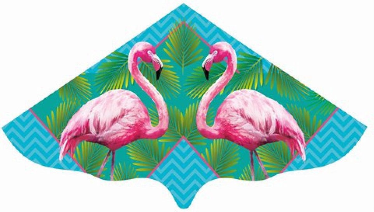 Flamingo vlieger 115 x 63 cm - Kindervlieger - Strandspeelgoed - Buitenspeelgoed